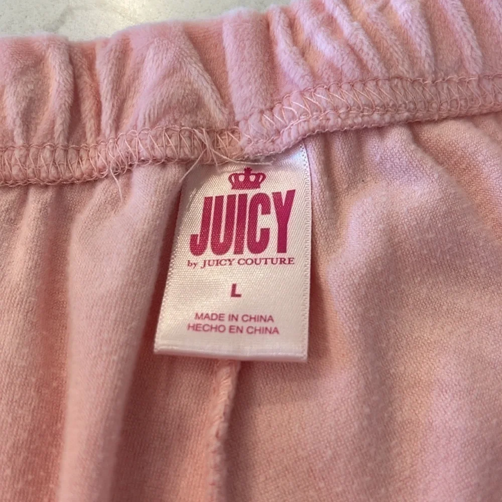 Juicy Couture Pink Polyester Button Down Blend Pajama Set Women’s Large